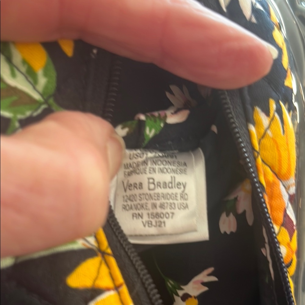 Vera Bradley Floral Black, Yellow, Green Jewelry Case - Picture 6 of 6